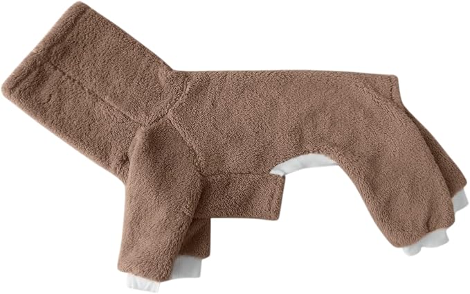 Esobo Fashion Winter Dog Warm Coat Jacket Four-Legged Neck Warm Pet Sweaters for Small Medium Large Dogs Brown