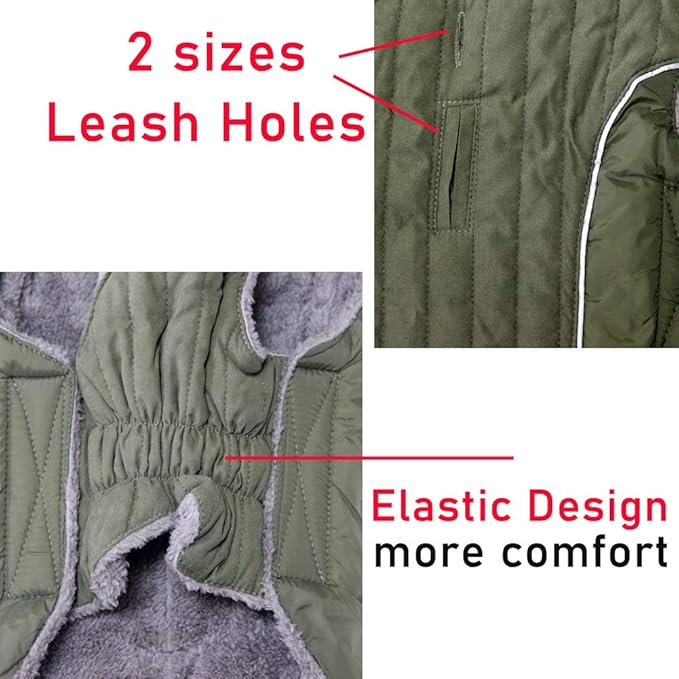 Fleece Dog Hoodie for Small Dogs Super Warm Puppy Jacket for Cold Winter Dog Coats,Green XS