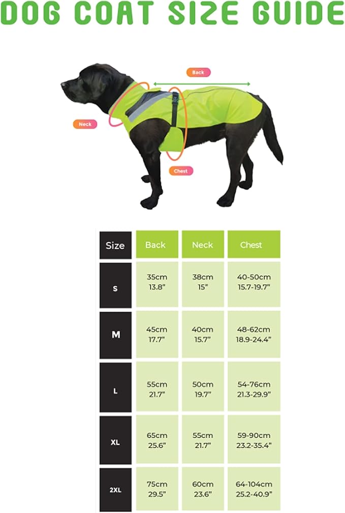 Dog Rain Coat - Waterproof, Reflective, Bright Yellow with Harness Hole (L, Yellow)