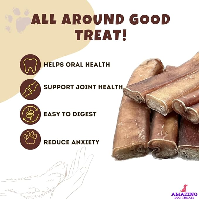 Amazing Dog Treats Bully Sticks 6 Inch - Extra Thick, Long Lasting - 25 Pcs/Pck