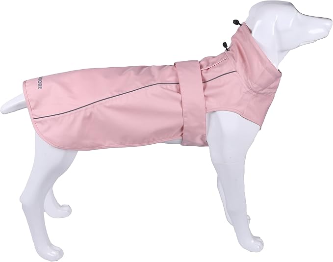 Adjustable Waterproof Dog Raincoat for Dogs,Lightweight Pet Rain Jacket Puppy Clothes with Reflective Strip for Small Medium Large Dogs (Pink, X-Large)