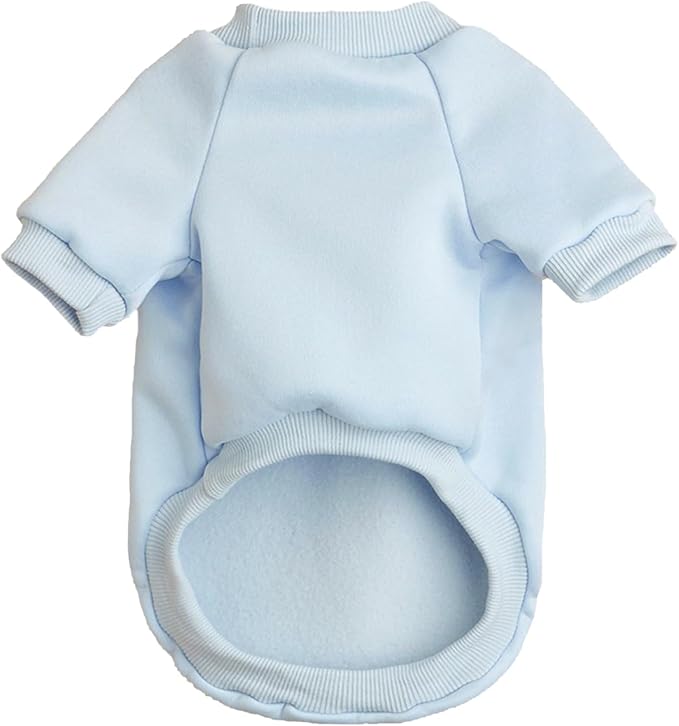 Puppy Sweater for Small Dogs Clothes Warm Winter Cat Clothe Pet Sweatshirt Knitwear Doggie Kitten Clothing, Light Blue, Medium