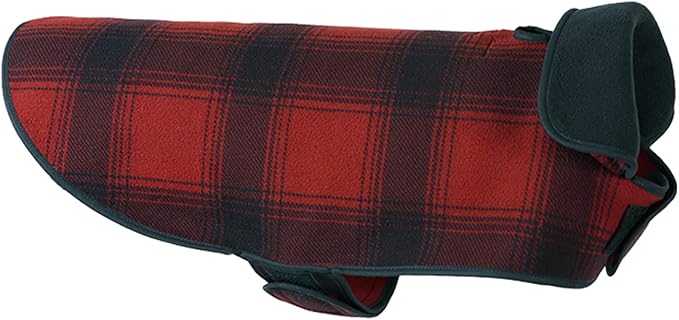 Stormy Kromer Fleece Dog Jacket, Red/Black Plaid, X-Large