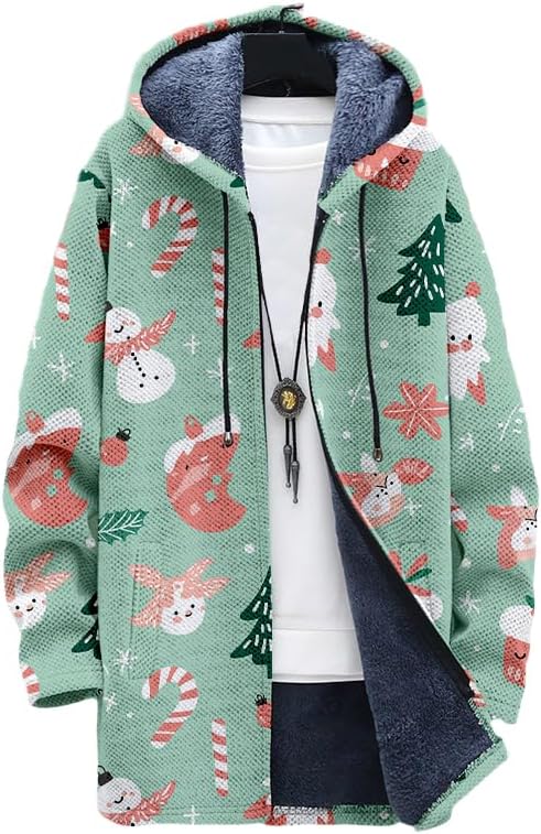 Oversized Full Zip Hoodie for Men Sherpa Fleece Lined Jacket with Hood Soft Warm Winter Coat with Pockets