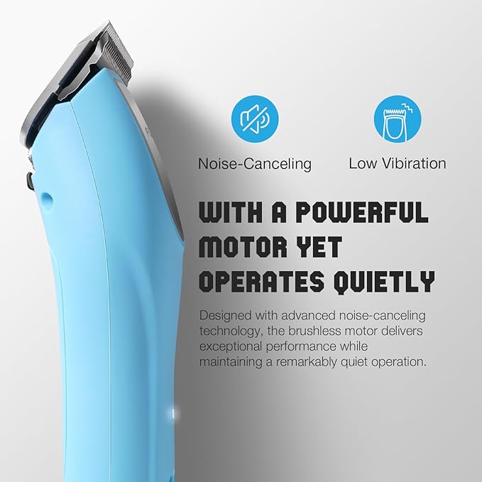 Professional Dog Clippers for Grooming - 2 Speed Pet Grooming Kit for Thick Curly Matted Coats - Low Noise Heavy Duty Cordless Hair Trimmer with Detachable Metal Blade for Animal/Pet/Horse