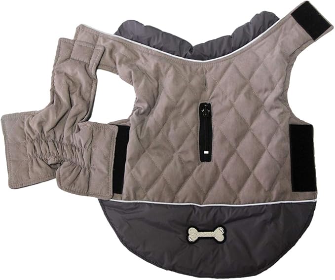 Reversible Dog Coats for Small Dogs Waterproof Warm Puppy Jacket for Cold Winter,Grey XS
