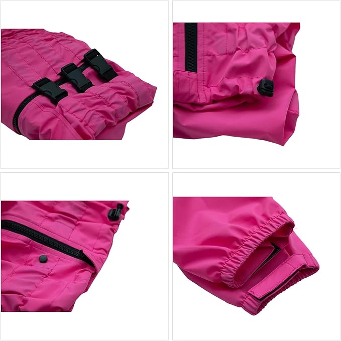 Dogs Waterproof Jacket, Lightweight Waterproof Jacket Reflective Safety Dog Raincoat Windproof Snow-Proof Dog Vest for Small Medium Large Dogs Rosered XL