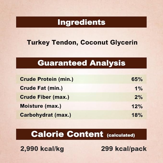 AFreschi Turkey Tendons for Dogs, USA-Sourced, Healthy Dog Treats, Rawhide-Free Puppy Chews, Long Lasting, All Natural, Hypoallergenic Dog Treats, Classic Series, Flaked, 3.5 oz Pack