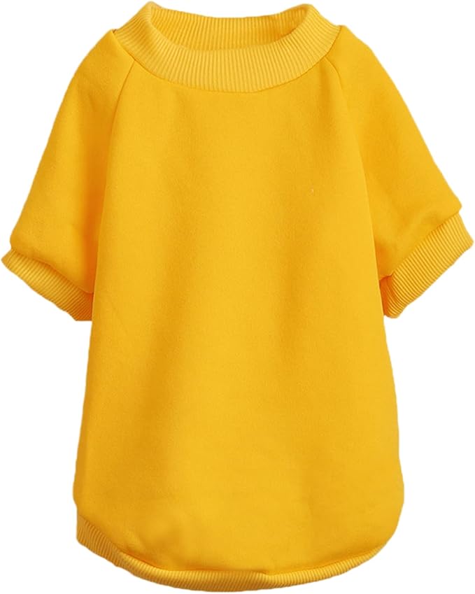 Puppy Sweater for Small Dogs Clothes Warm Winter Cat Clothe Pet Sweatshirt Knitwear Doggie Kitten Clothing, Yellow, Large