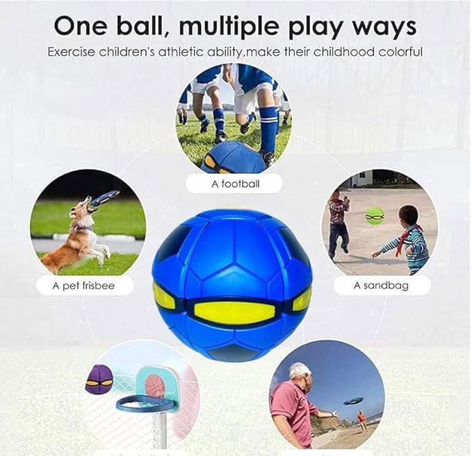 The Doggy Disc Ball for Small Medium Large Dogs, Portable Creative Flying Saucer Ball Stomp UFO Magic Balls, Decompression Pop Up Dog Toys Balls for Outdoor Sports Gifts (Football Red)
