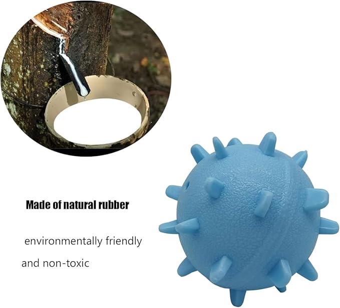 Dog Balls ，2.3” Heavy Duty Squeaky Dog Toys for Small Medium Large Dogs Squeaky Toy Balls 3 Pcs (Blue)
