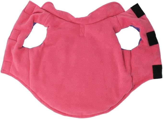 Gooby Sports Vest Dog Jacket - Purple, Medium - Reflective Dog Vest with D Ring Leash Warm Fleece Lined Hook and Loop Closure for Small to Medium Dogs