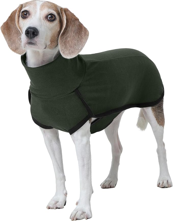 ROZKITCH Dog Winter Coat Soft Pullover Pajamas, Pet Windproof Warm Cold Weather Jacket Vest Cozy Jumpsuit Apparel Outfit Clothes for Walking Hiking Travel Sleep Green S