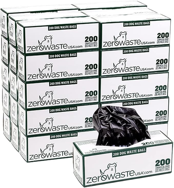Zero Waste USA 6,000 Premium Dog Waste Station Refill Roll Bags - Up to 40% thicker & stronger than competitor bags - Guaranteed to fit any commercial roll bag dispenser (30 rolls of 200 bags)