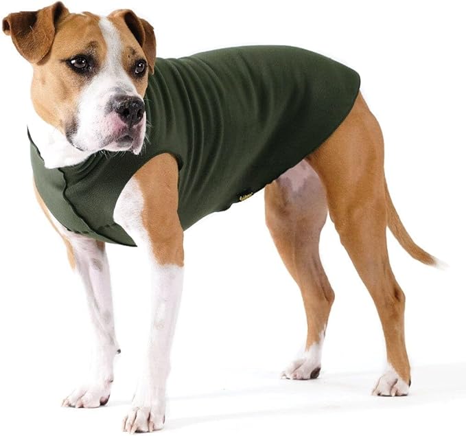 Goldpaw Stretchy Fleece Jacket for Small Dogs - Super Soft, Warm Dog Sweater - Pet Sweater Vest for Fall and Winter - Canine Clothes Made in The USA - Machine Washable - Hunter Green - Size 20