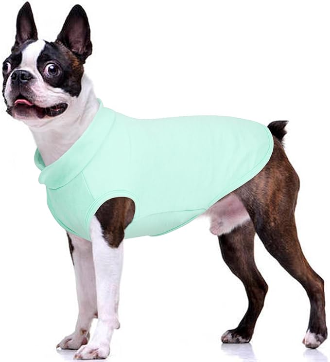 FUAMEY Dog Fleece Vest for Large Dogs,Warm Stretchy Dog Sweatshirts Pullover with Leash Hole Dogs Sweater Soft Pet Turtleneck Cozy Pet Vest Lightweight Sleeveless Blue XL