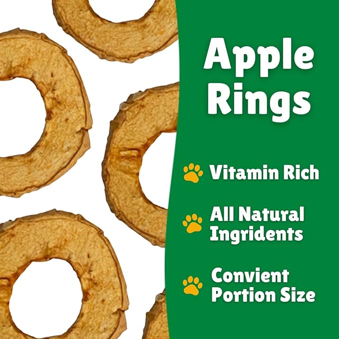 Lucky Premium Apple Rings – Thin, Crispy, All Natural Jerky Apple Treats for Dogs, Vegetarian Dog Treats with Real Fruit (32 oz)