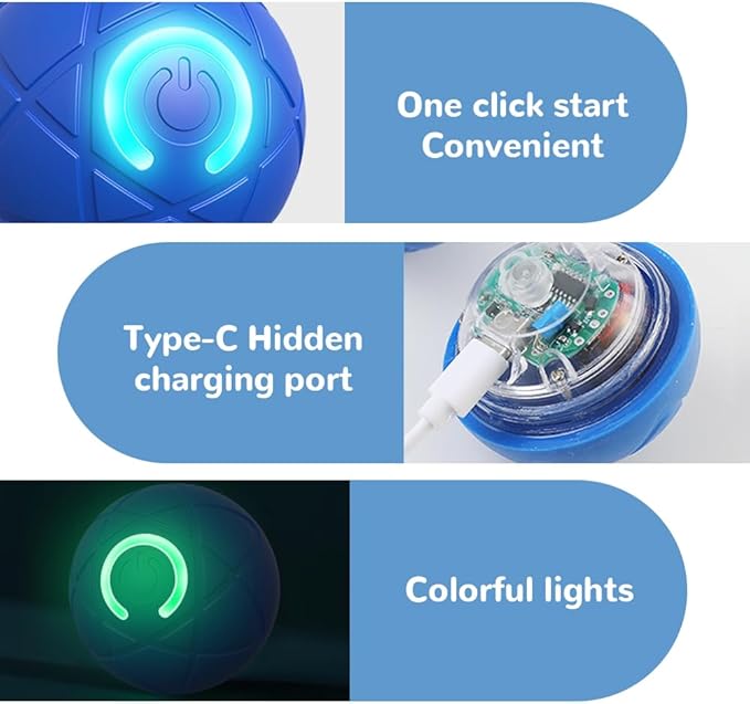 2025 New Dog Ball for Large Dogs, 2PCS Interactive Dog Ball Toy Vibrating Balls, Smart Shaking Pet Bounce Electric Balls Automatic Moving Pet Toy for All Dogs (#A1)