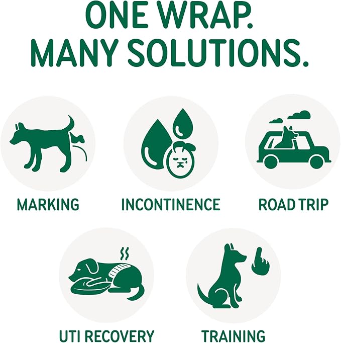 PAWPANG Copper Fit Mate Washable Male Dog Belly Band Kit – 1 Reusable Male Wrap with 15 Dog Diaper Liners, Ideal for Senior Dogs, Incontinence, and Marking, S