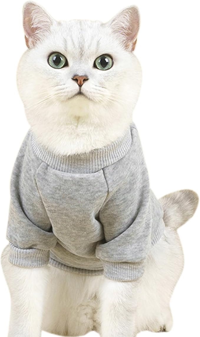 Puppy Sweater for Small Dogs Clothes Warm Winter Cat Clothe Pet Sweatshirt Knitwear Doggie Kitten Clothing, Grey, X-Large