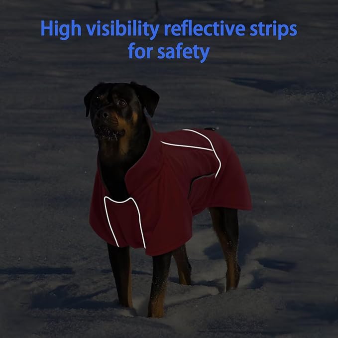 MIGOHI Dog Snow Jacket,Large Dog Winter Coat,Winter Jackets for Dogs,Fleece Jacket for Dogs Boy Girl,Pet Clothes for Hiking Camping,Corgi,Shibainu,L,Red