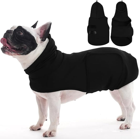 Dog Fireworks Calming Vest for Small Dogs-M,Soft Adjustable Chest & Hood | Wraps Body Relieve Anxiety,Sleeveless Lightweight Vest for New Places Anxious(Black)