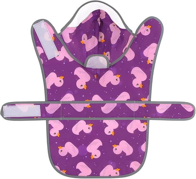 HDE Dog Raincoat with Clear Hood Rain Jacket Poncho for Small Medium Large Dogs Ducks Purple - XL