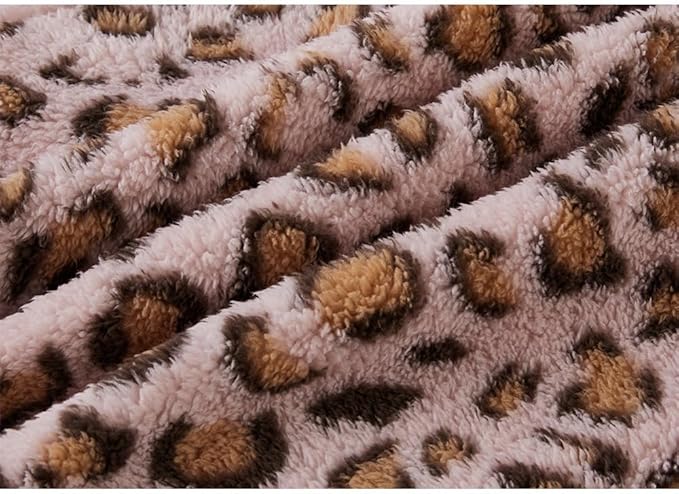 GreenJoy Leopard Print Dog Sweater – Stretchy Fleece Dog Turtleneck Sweatshirt for Puppies & Cats, Soft & Warm Pet Winter Clothes for Small, Medium & Large Dogs (Pink, Medium)