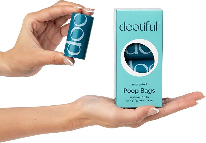 Dog Poop Bags - 120 Unscented Bag, 65% Recycled Materials, Tear Resistant Pet Bags for Poop - 8 Rolls, 100% Leak Proof - Extra Thick, Eco-Friendly Doggie Waste Bags for Hassle-Free Cleanup - Outdoor