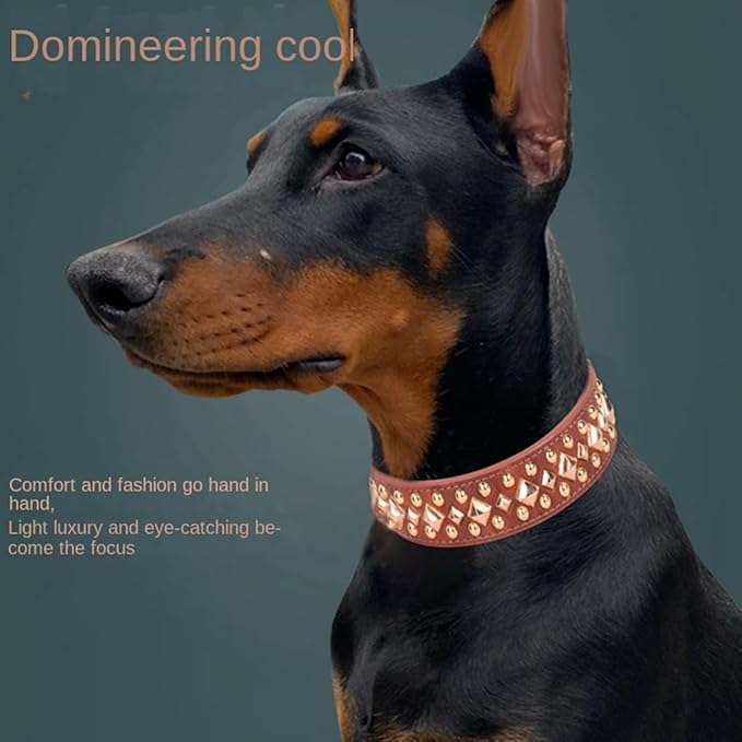 Spiked Dog Collar Soft Pu Leather Mushrooms Rivet Spike Studded Puppy Adjustable Pet Collars for Small Breeds (XS, Red3)