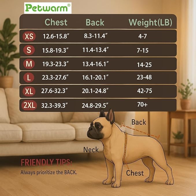 PetWarm Reversible Dog Winter Coat, Windproof Dog Puffer Vest, Soft Vest for Dogs with Hook-and-Loop Strap for Easy Dressing, Waterproof Coat for Dogs with Adjustable Fit, Red, S