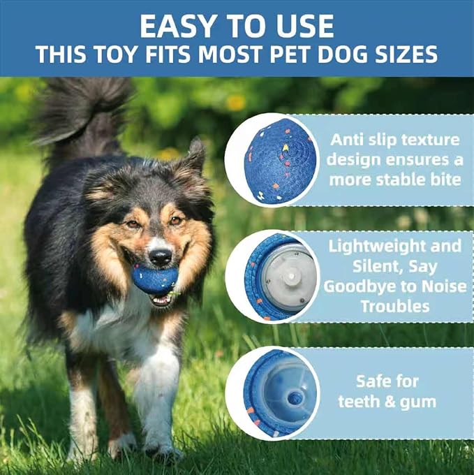 Dog Toys，Super Interactive Dog Ball，Automatic Play，Hands-Free Fun，Superior Material—E-TPU Material Safe and Non-tpxic，Lightweight and Silent， AUTO PET Toy Ball for Medium and Large Dogs