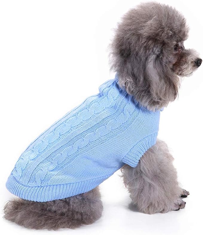 Dog Sweater for Small, Medium, Large Dogs - Warm Winter Turtleneck Pet Clothes for Cats and Puppies - Cute Classic Christmas Coat for Girls and Boys