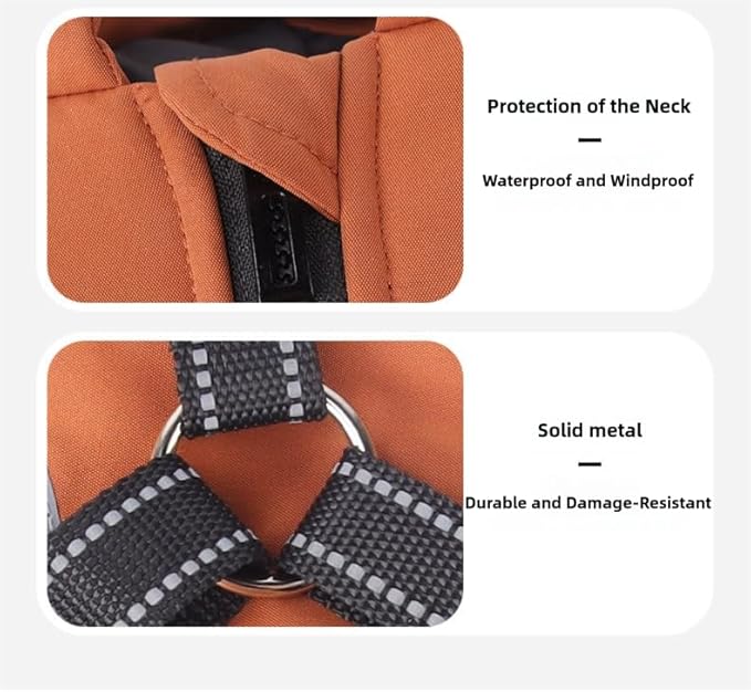 Warm Dog Coat Reflective Jacket, Waterproof Winter Coat for Dogs Turtleneck Dog Clothes for Cold Weather (Black, L(Chest:15.7-18.9",Neck:(15.3"))