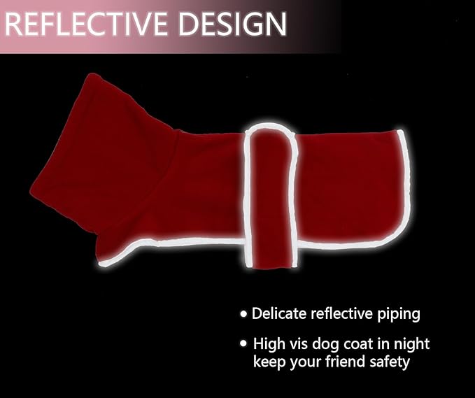 Geyecete Dachshund Sweaters for Dogs, Dachshund Coat Perfect Dog Winter Coat with Padded Fleece Lining and High Collar, Dog Snowsuit with Adjustable Bands - Red - M