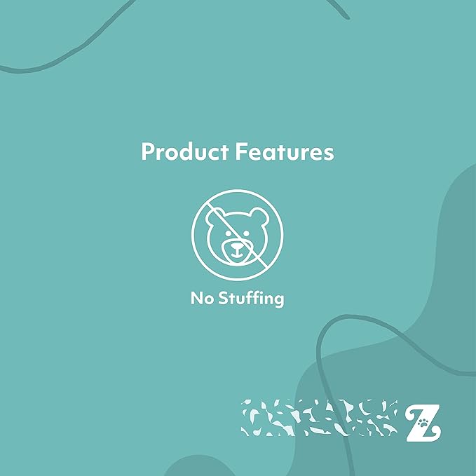 ZippyPaws Squeakie Crawler- No Stuffing Dog Toy to Keep Them Busy, for Small, Medium, & Large Dogs, Squeaky Pet Toy for Boredom, Unstuffed Chew Toy, Soft Plush Puppy Products, Bubba The Bear- 12"