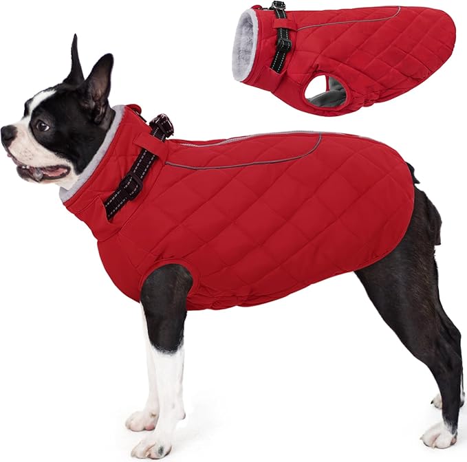 AOFITEE Extra Small Dog Jacket, Waterproof Dog Coat for Winter, Turtleneck Winter Jacket with Back Zipper, Reflective Pet Coat Small Snowsuit, Small Pet Snowsuit Chihuahua, Yorkshire