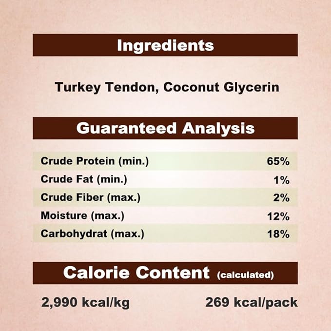 AFreschi Turkey Tendons for Dogs, USA-Sourced, Healthy Dog Treats, Rawhide-Free Puppy Chews, Long Lasting, All Natural, Hypoallergenic Dog Treats for Medium Breeds, 3 Count Pack Rope (M)