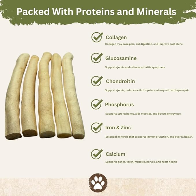 Top Dog Chews - 6 Inch Cow Tails, High-Protein Dog Treats, 100% Naturally Sourced Dog Chew from Free Range Grass-Fed Cattle, Beef Bull Puppy Treats