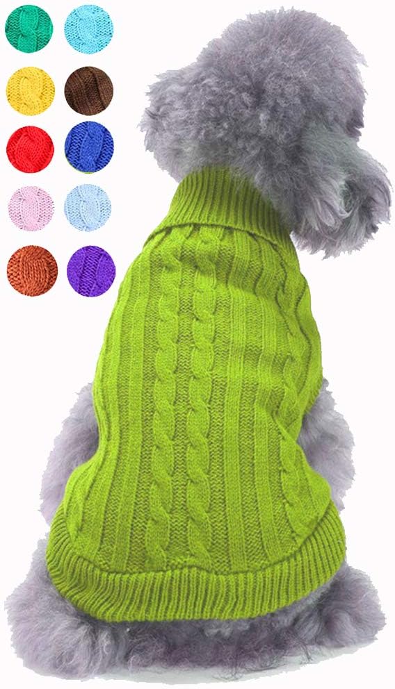 Dog Sweater for Small, Medium, Large Dogs - Warm Winter Turtleneck Pet Clothes for Cats and Puppies - Cute Classic Christmas Coat for Girls and Boys
