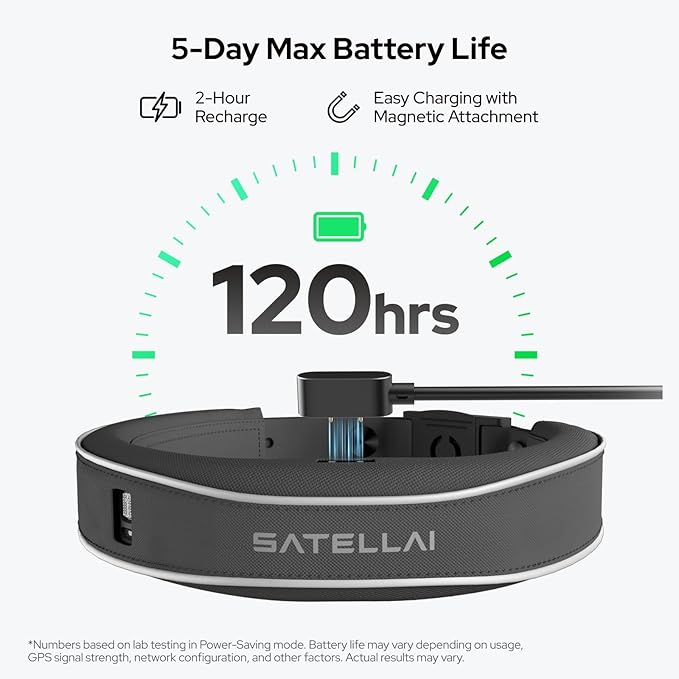 SATELLAI GPS Dog Collar, Red [Free 1-Year Membership] The Most Advanced Dog Wireless Fences with AI Analysis, Precise Position, 5-Day Battery, and IP68 Waterproof, Flexible Virtual Fencing for Dogs