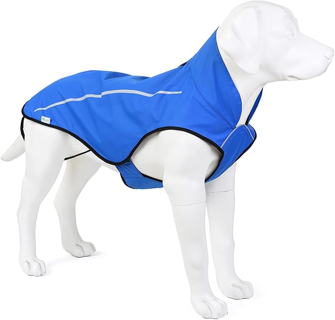 Mile High Life Dog Raincoat, Adjustable Waterproof Reflective Rain Jacket for Small Medium Large Dogs, Lightweight Breathable Pet Rain Coat with Leash Hole(Blue,XXS Chest 16-19")