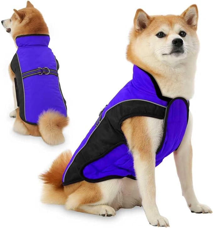 Dog Coat, Water-Resistant Dog Clothes, Warm Fleece Lining Dogs Coats, Winter Windproof Dogs Jackets with Reflective, Pet Vest for Small Medium Large Pets - 1 PCS