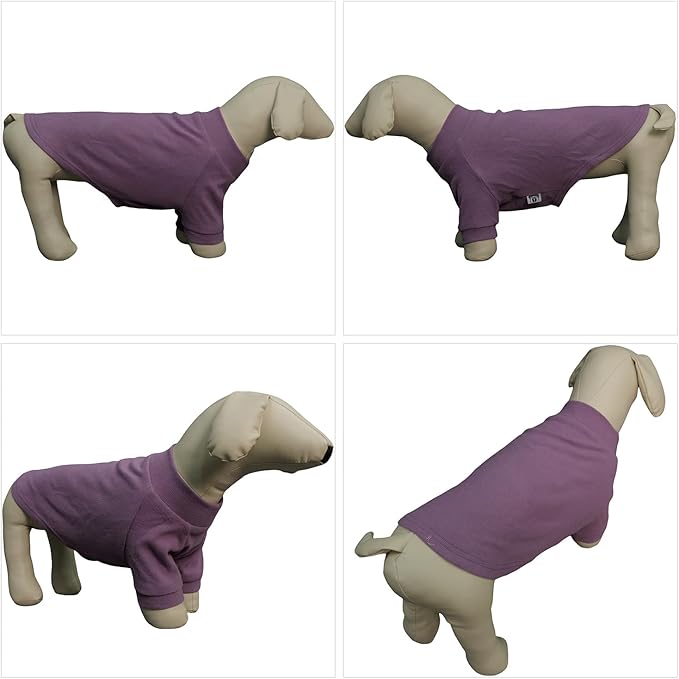 Lovelonglong Ribbed Dog T-Shirt Cotton Knitted Dog Sweaters for All Season Pet T-Shirts for Large Medium Small Dogs Taro Purple 3XL