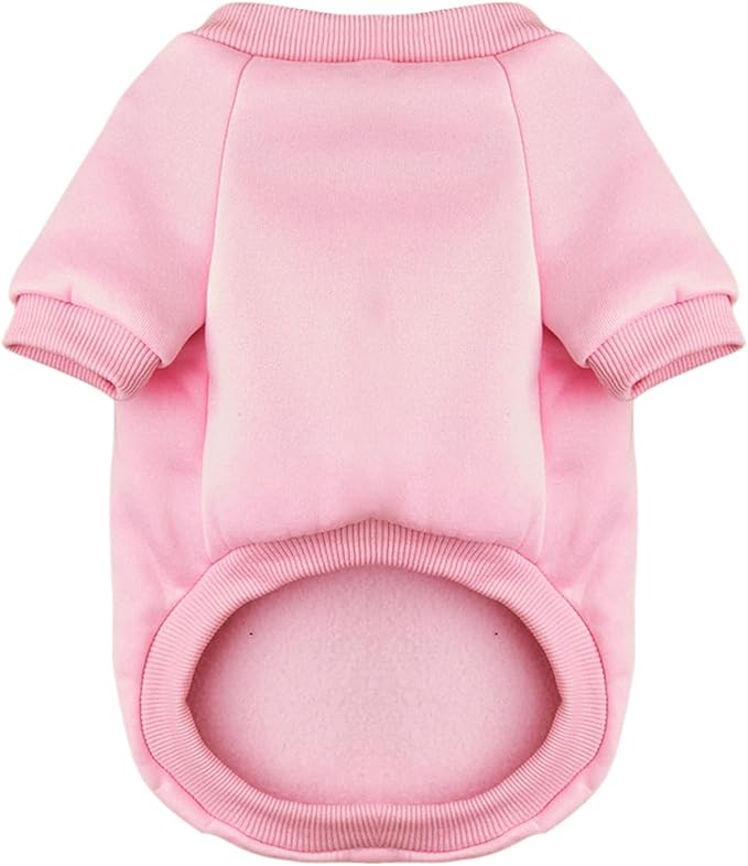 Puppy Sweater for Small Dogs Clothes Warm Winter Cat Clothe Pet Sweatshirt Knitwear Doggie Kitten Clothing, Pink, Medium