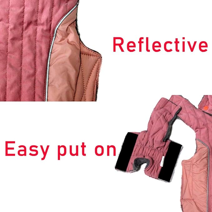 Fleece Dog Hoodie for Large Dogs Super Warm Doggie Jacket for Cold Winter Dog Coats,Pink XXL