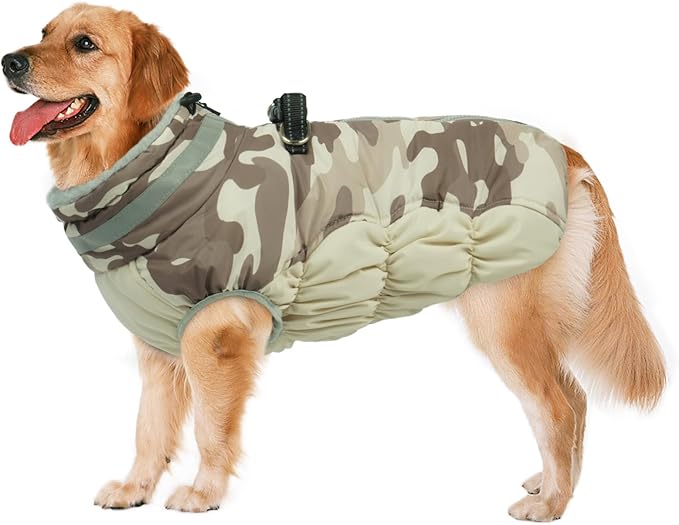 Lelepet Warm Dog Winter Coat Dog Coats for Extra Large Dogs Waterproof Dogs Jacket with Harness Built in Reflective Cold Weather Coats Windproof Zip-Up Winter Fleece Vest Snowsuit Great Dane 3XL