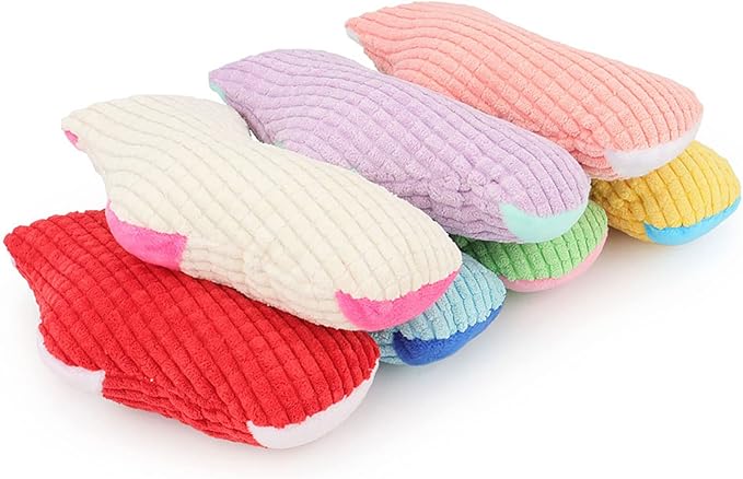 Squeaky Dog Toys, Funny Plush Dog Toys, Cute Socks Dog Birthday Gift Pet Chew Toys for Small Medium Dogs(Green Purple)