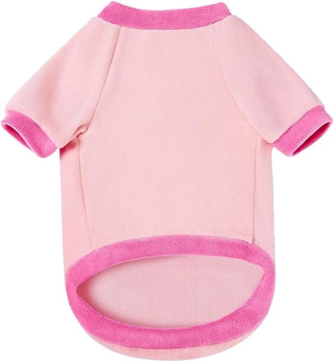 GreenJoy Classic Fleece Dog Sweater – Soft & Warm Stretchy Sweatshirt for Small Dogs & Cats, Cold-Weather Pullover for Everyday Wear (Light Pink, Large/X-Large)