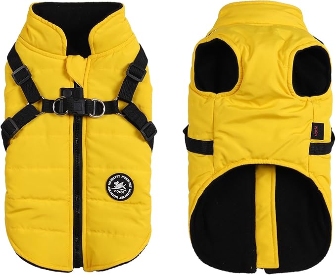 Norbi Dog Coat - Winter Jacket with Built-in Harness, Adjustable for Small to Large Dogs, Warm Coat for Cold Weather